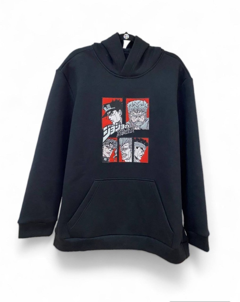 [000008631] Худі з вишивкою YADRIK Аніме Джо Джо (футер (Oversize L) чорний)