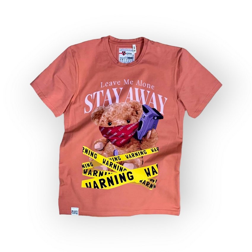 [000004213] Футболка YADRIK Urban Ведмедик STAY AWAY стрейч кулір REGULAR FIT помаранчевий (REGULAR FIT M помаранчевий)