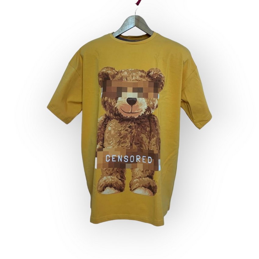 [000004241] Футболка YADRIK Urban Ведмедик цензура стрейч кулір REGULAR FIT гірчиця (REGULAR FIT XL гірчиця)