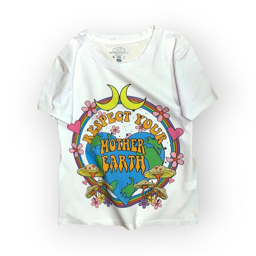 [000004240] Футболка YADRIK Urban Respect you mother earth стрейч кулір REGULAR FIT білий (REGULAR FIT L білий)