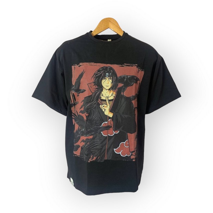 [000004181] Футболка YADRIK Аніме Ітачі стрейч кулір Oversize чорний (Oversize M чорний)