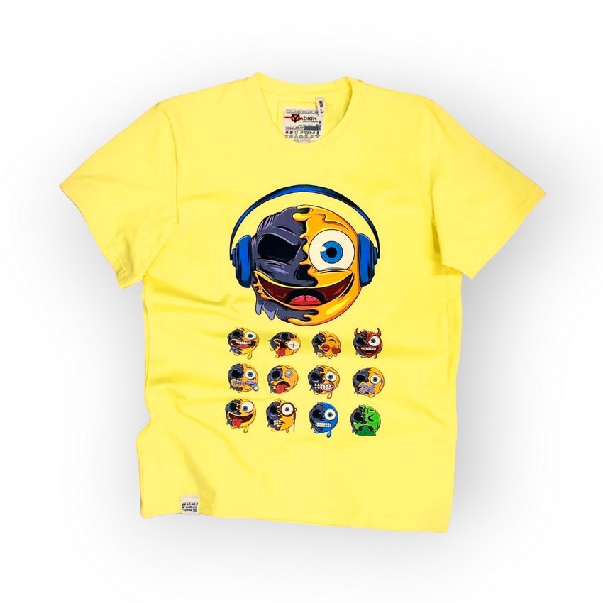 [000004232] Футболка YADRIK Urban Смайл музика стрейч кулір REGULAR FIT жовтий (REGULAR FIT L жовтий)