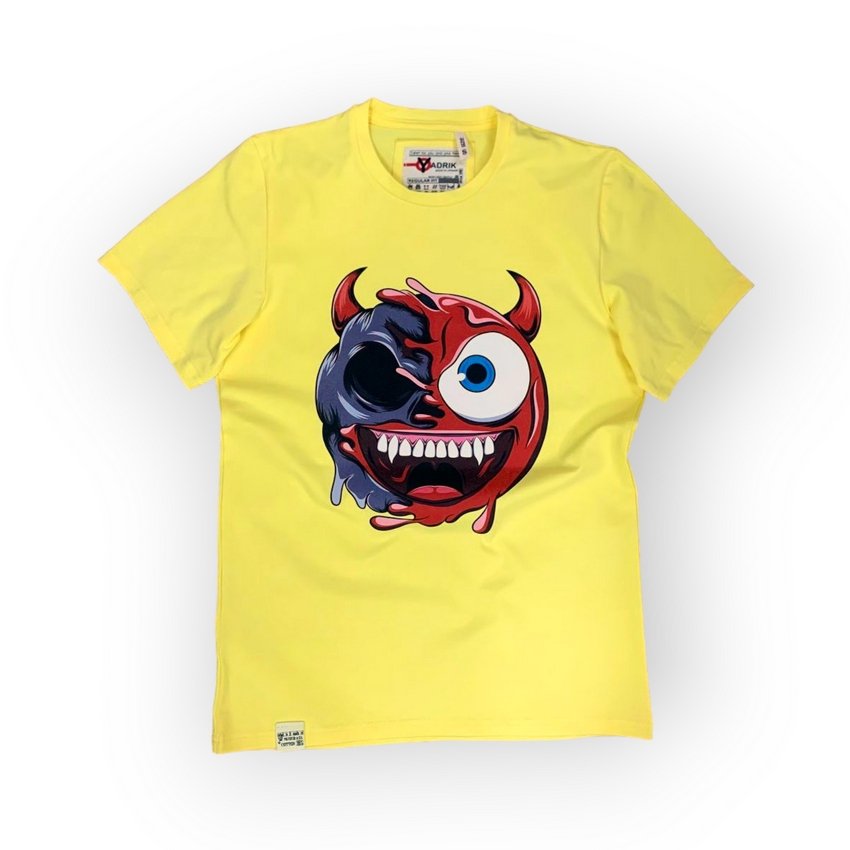 [000004230] Футболка YADRIK Urban Смайл диявол стрейч кулір REGULAR FIT жовтий (REGULAR FIT S жовтий)