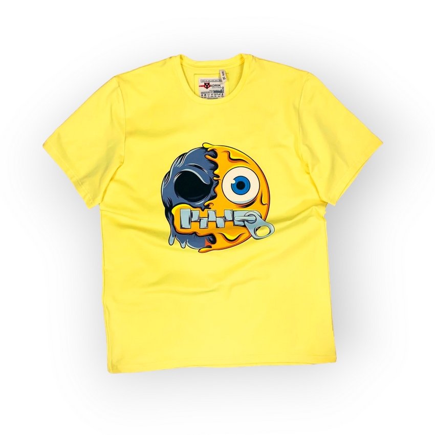 [000004231] Футболка YADRIK Urban Смайл замок стрейч кулір REGULAR FIT жовтий (REGULAR FIT XL жовтий)