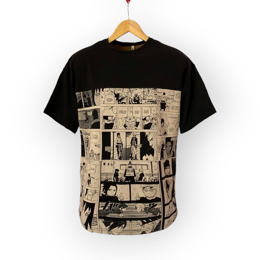 [000004451] Футболка  YADRIK Аніме Наруто black comics стрейч кулір Oversize (Oversize M чорний)